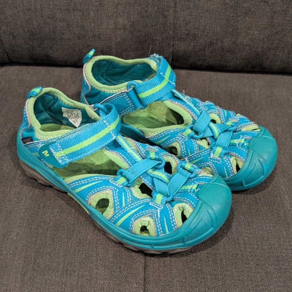 Merrell Other - MERRELL HYDRO Sandals Kids Sz 12 Waterproof Hiking Outdoor Water Shoe Blue Green